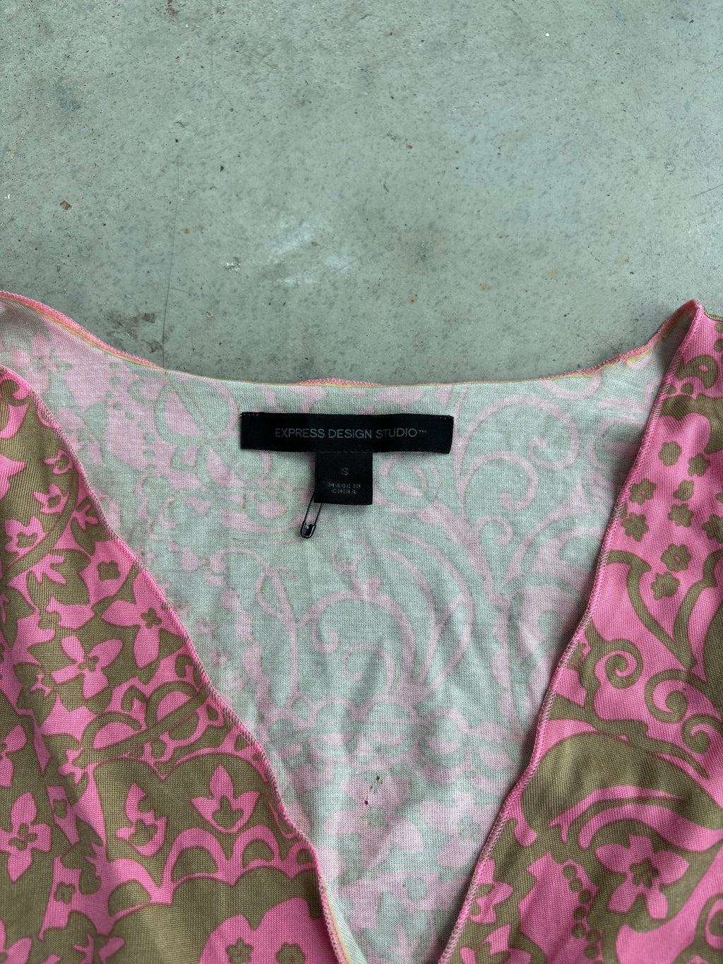Express design pink tie wrap top