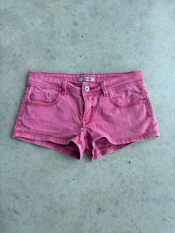 blue micro skirt and pink micro shorts
