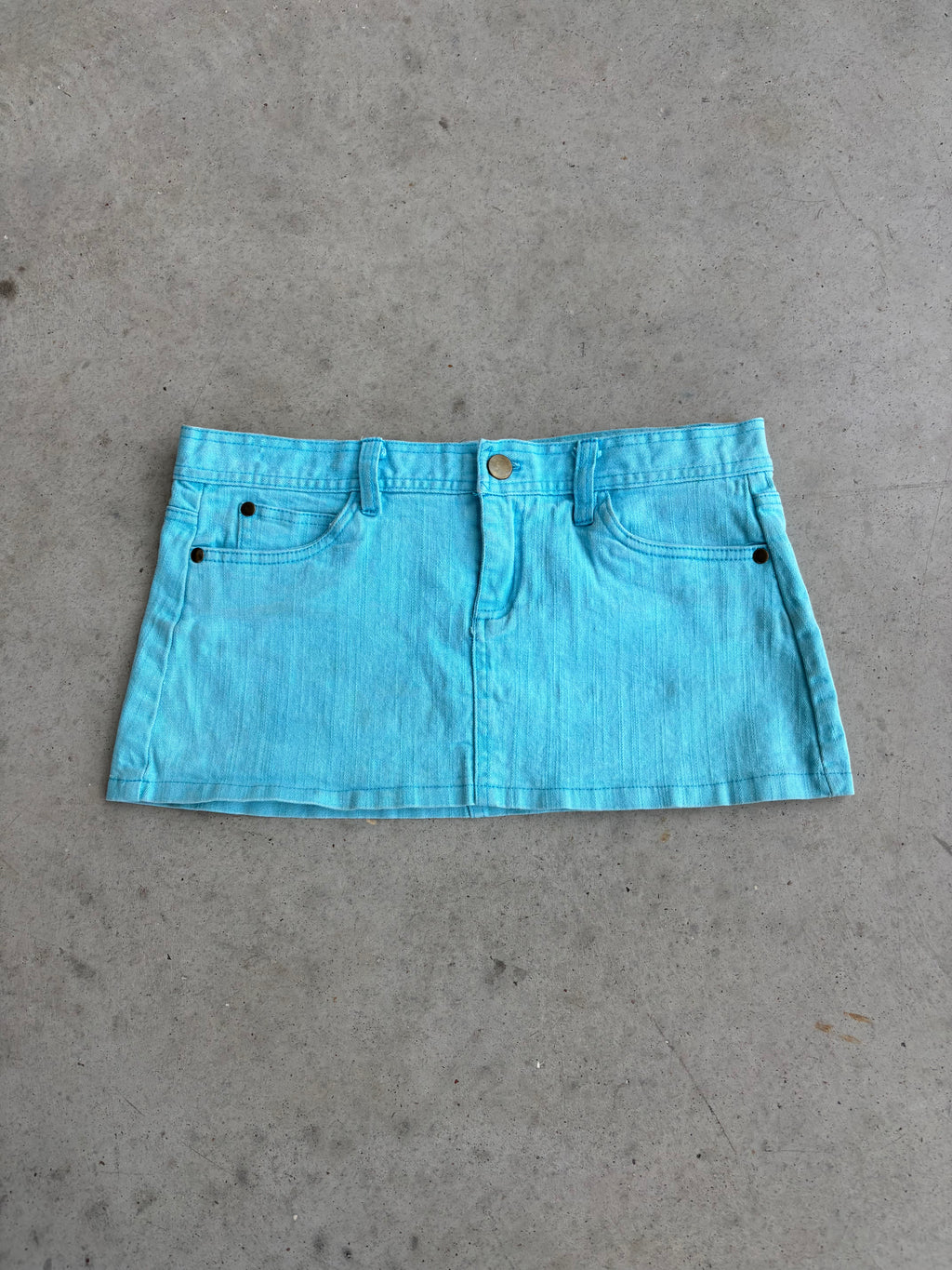 blue micro skirt and pink micro shorts