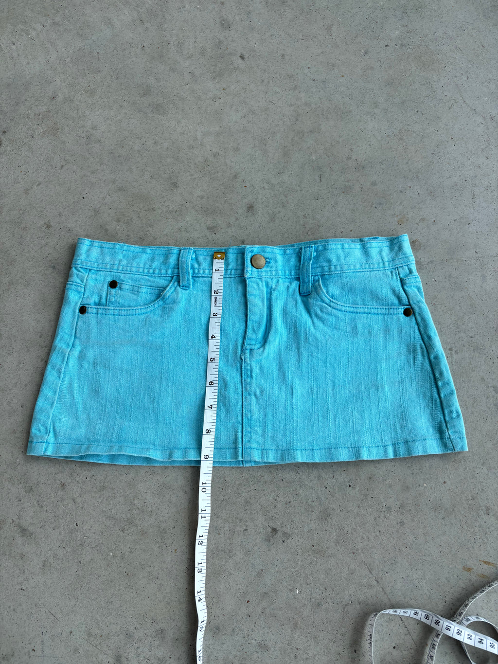 blue micro skirt and pink micro shorts