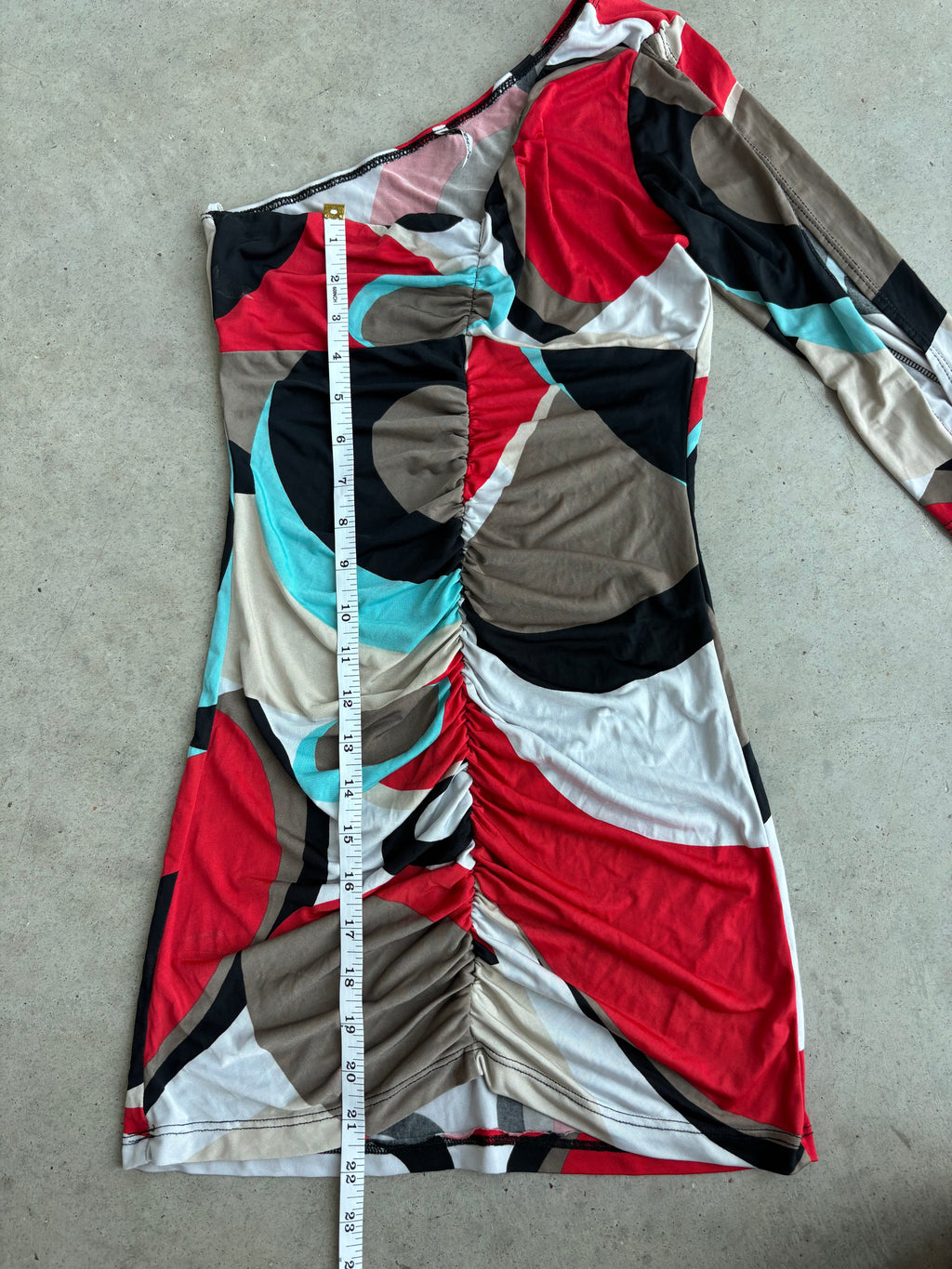 Y2K one shoulder mod style mini dress
