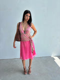 Express design pink tie wrap top
