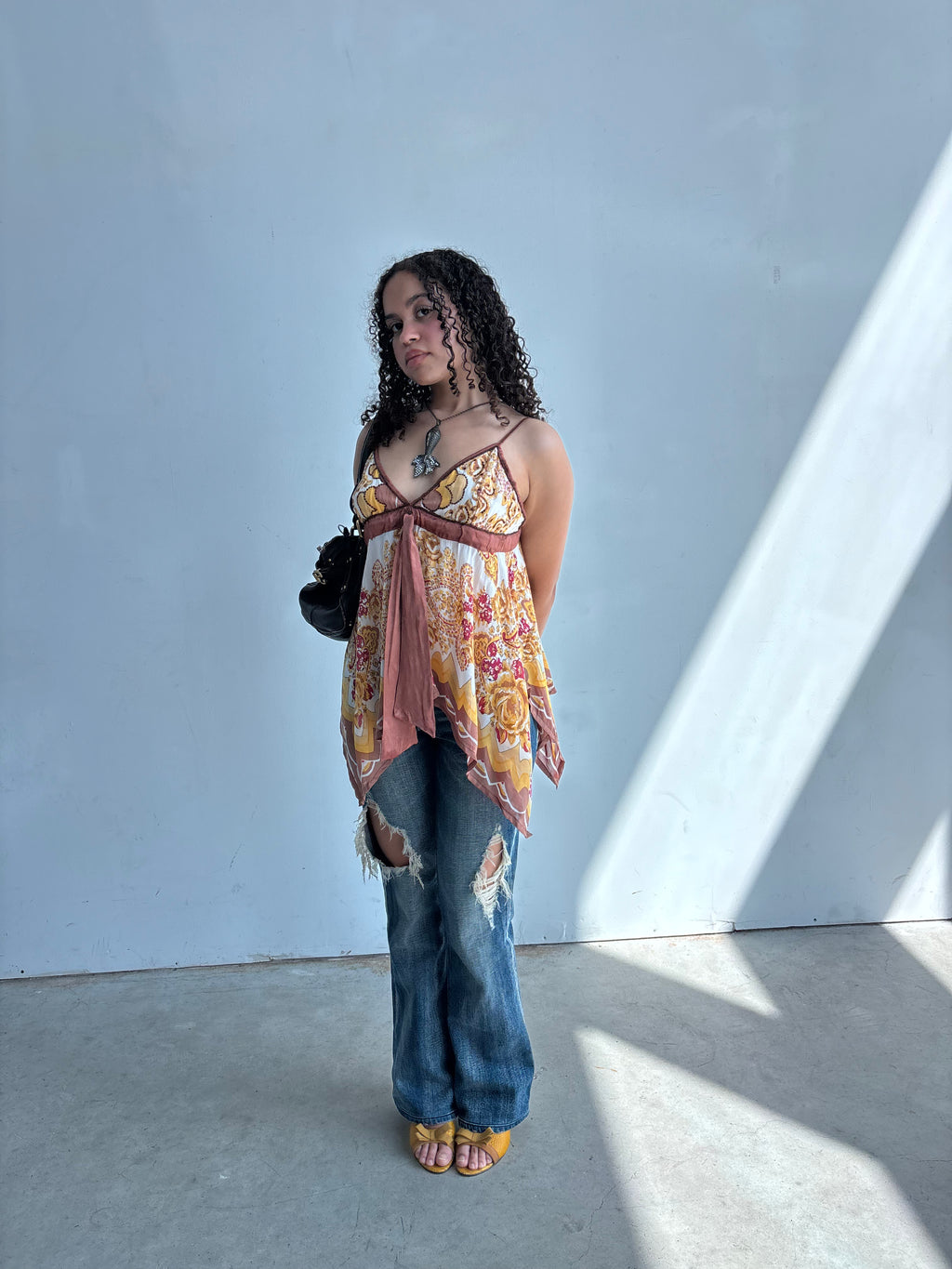 floral paisley fairy top