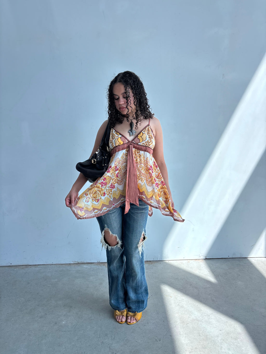 floral paisley fairy top