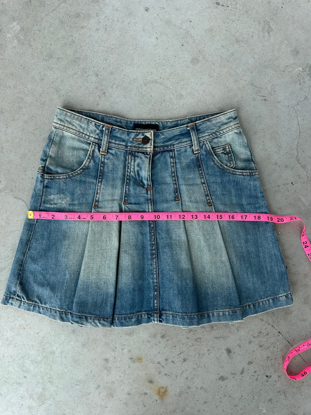 Armani pleated denim skirt