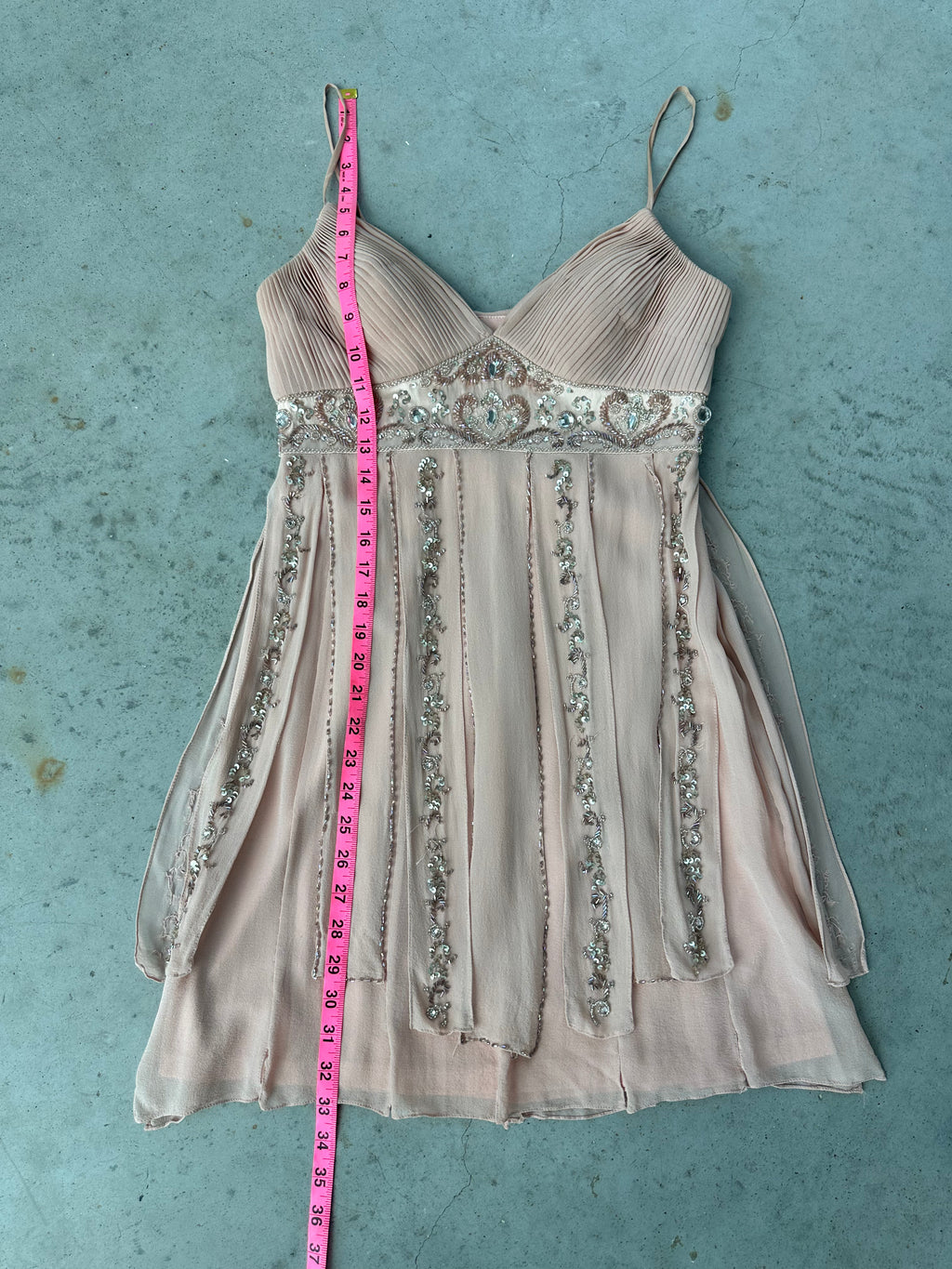 sue wong silk beaded mini dress