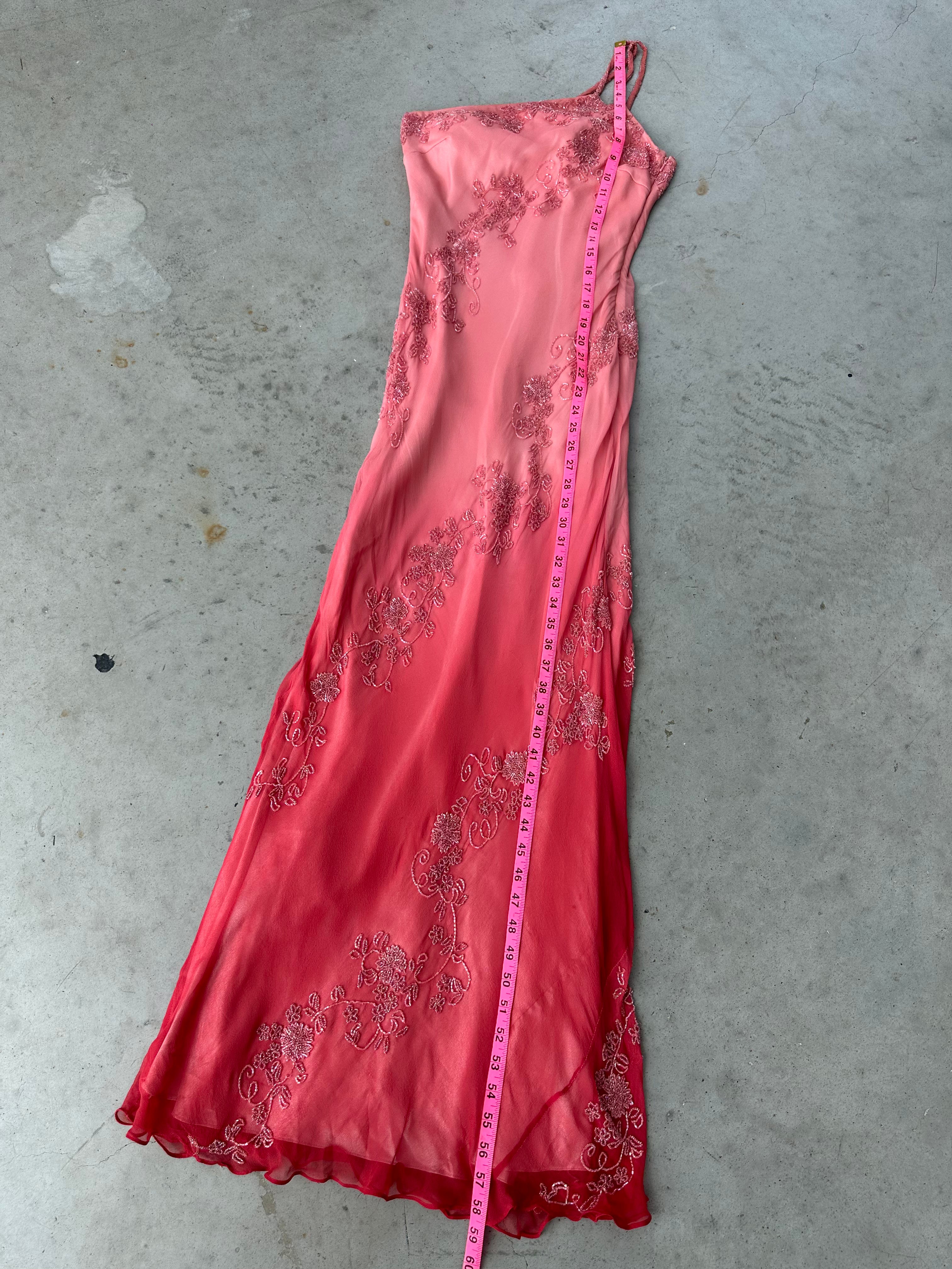 Scala beaded silk gown and scarf set