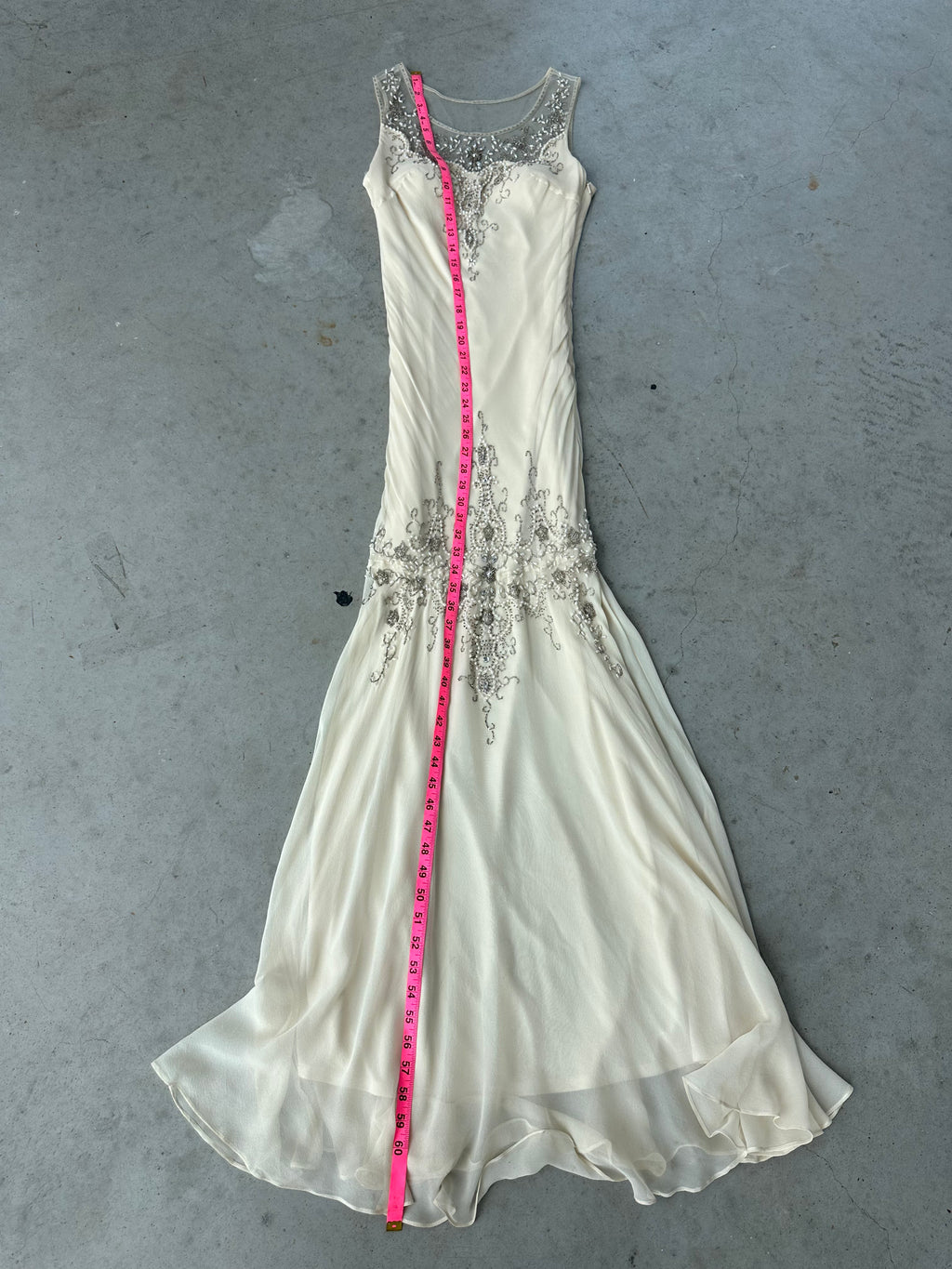Scala ivory silk beaded dress