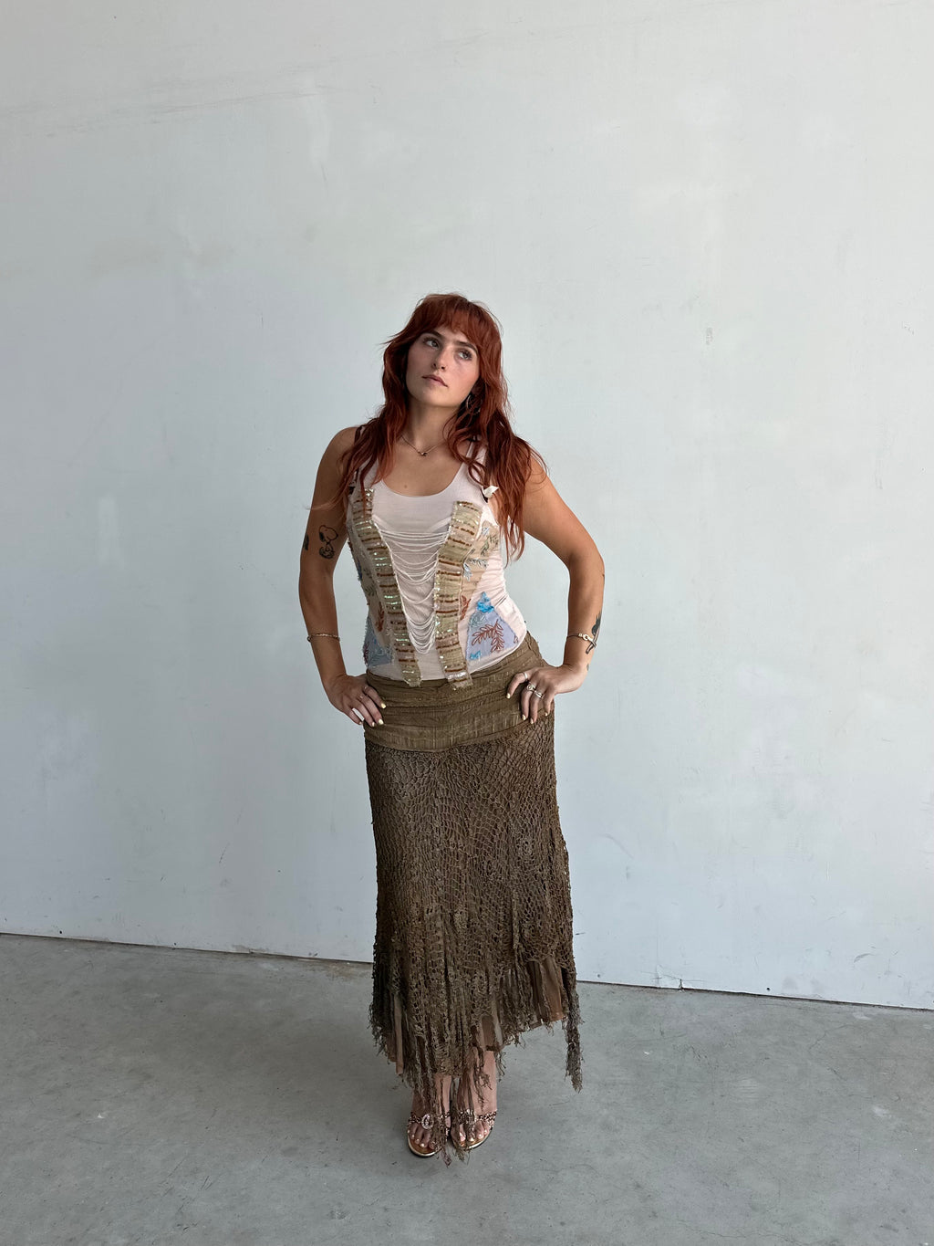 Hale Bob sequin beaded tank top