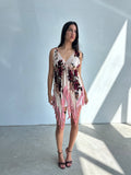 handmade asymmetrical silk beaded top