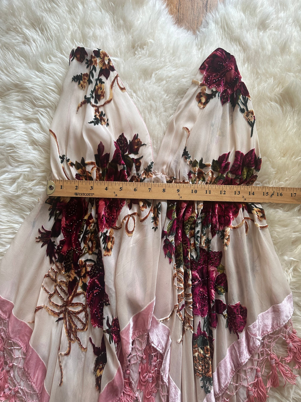 handmade asymmetrical silk beaded top