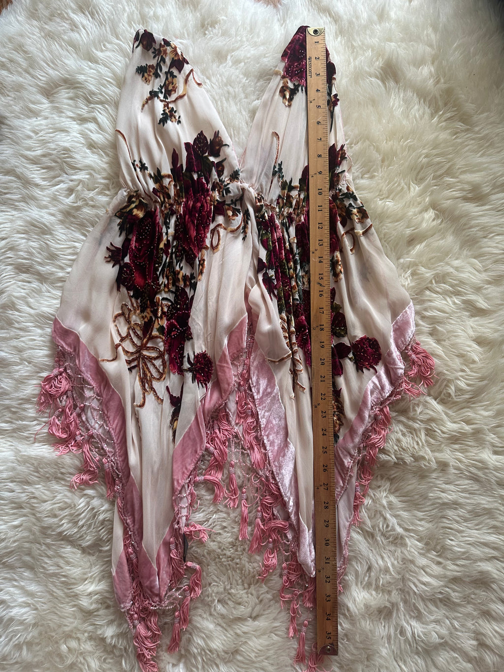 handmade asymmetrical silk beaded top