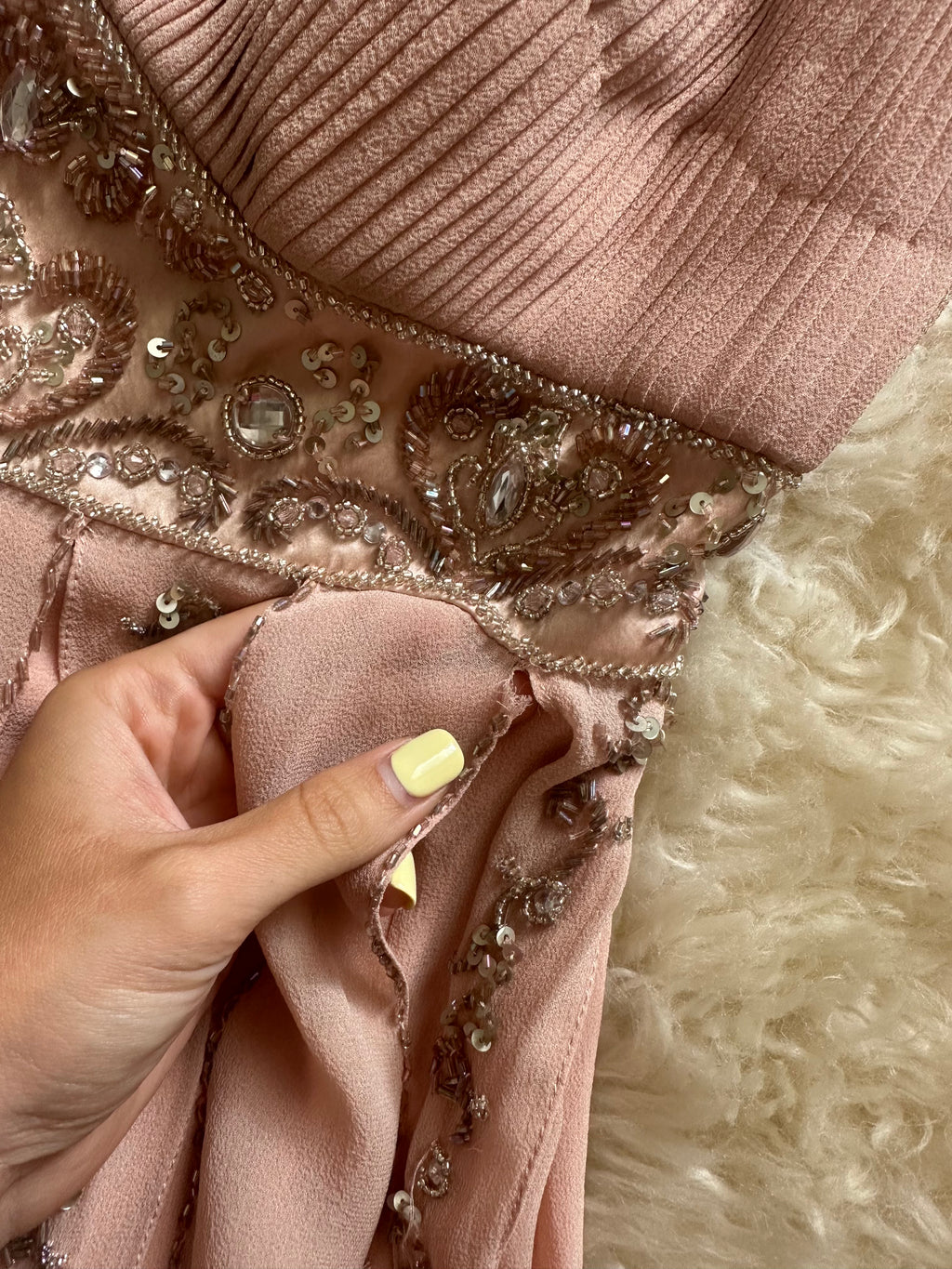 sue wong silk beaded mini dress