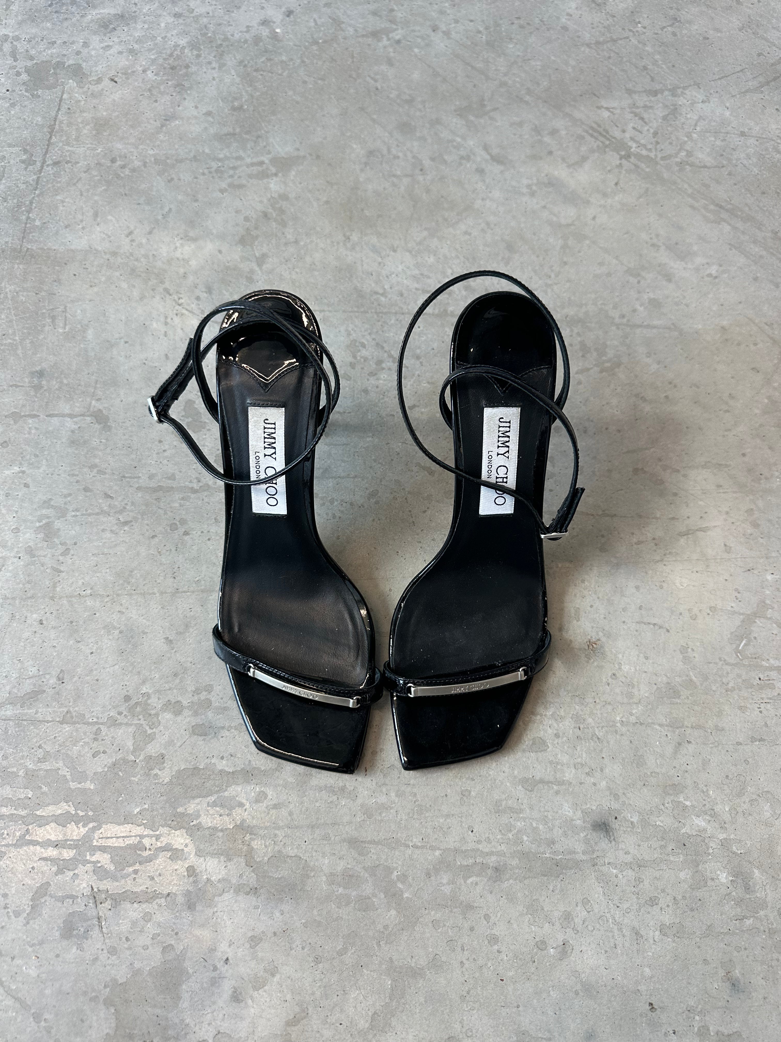 jimmy choo black strappy heels