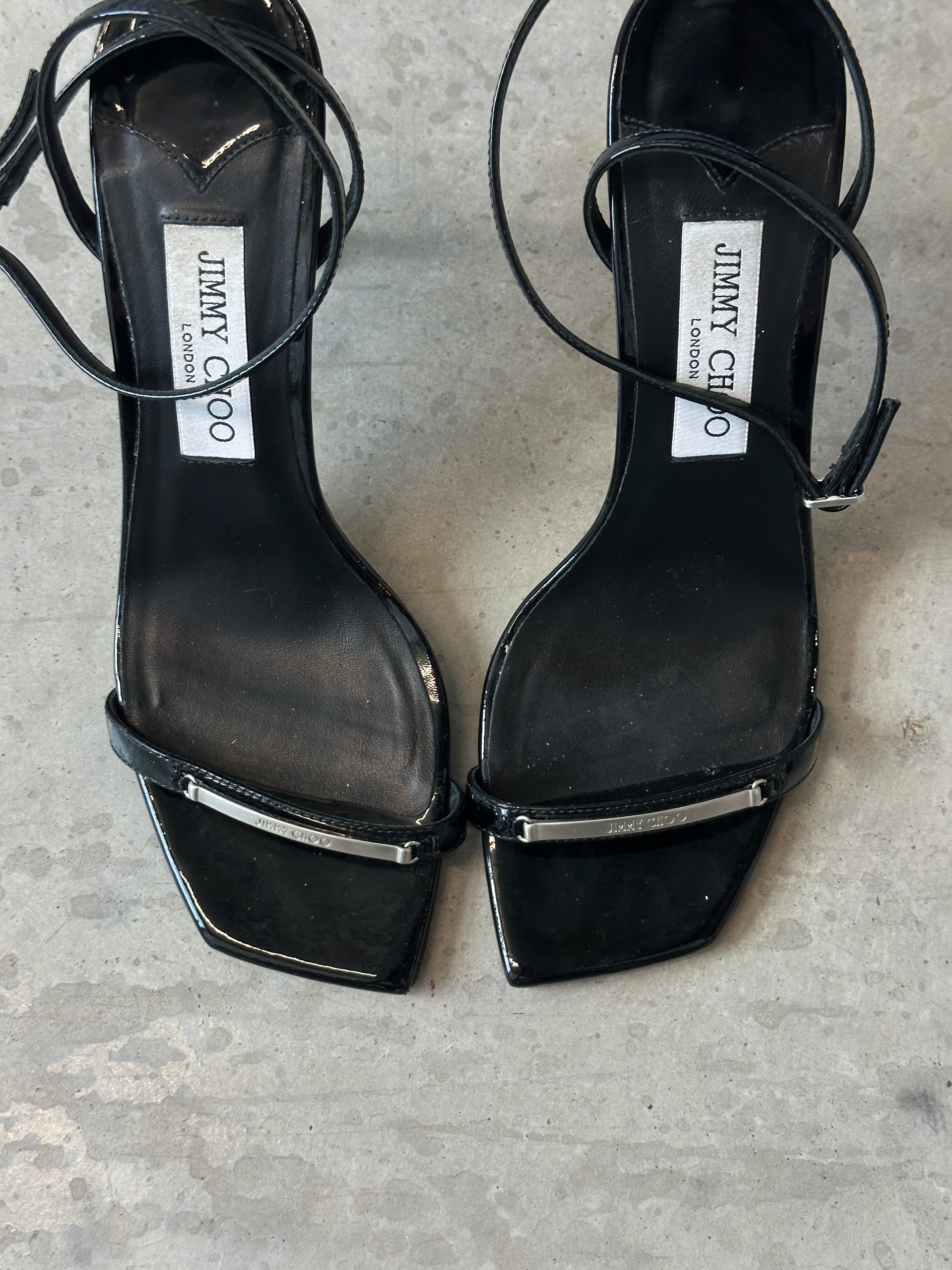 jimmy choo black strappy heels