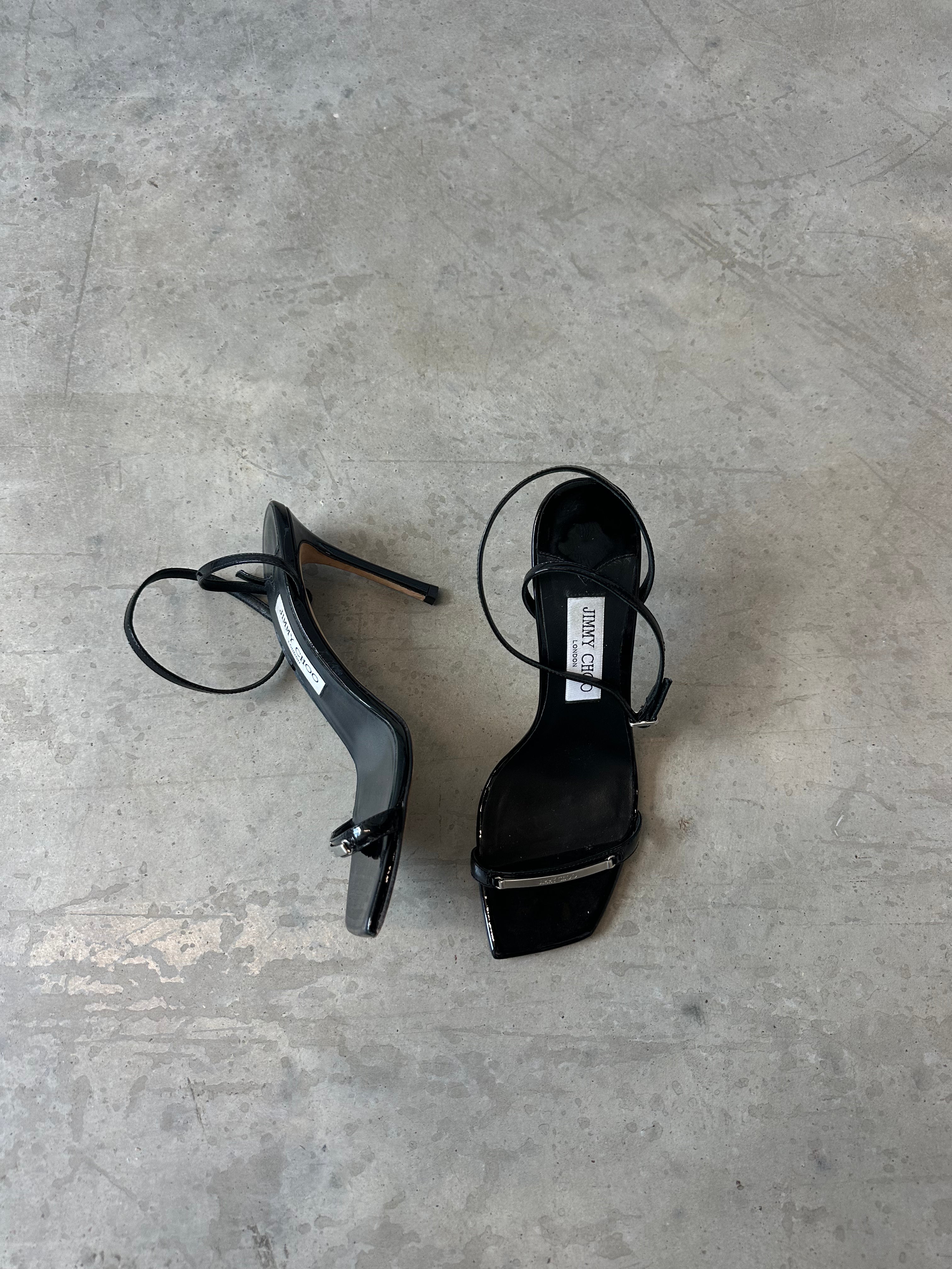 jimmy choo black strappy heels
