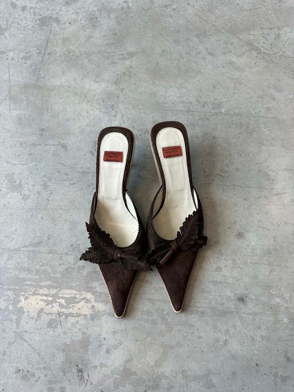 vintage brown kitten heels made in Italy