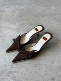 vintage brown kitten heels made in Italy