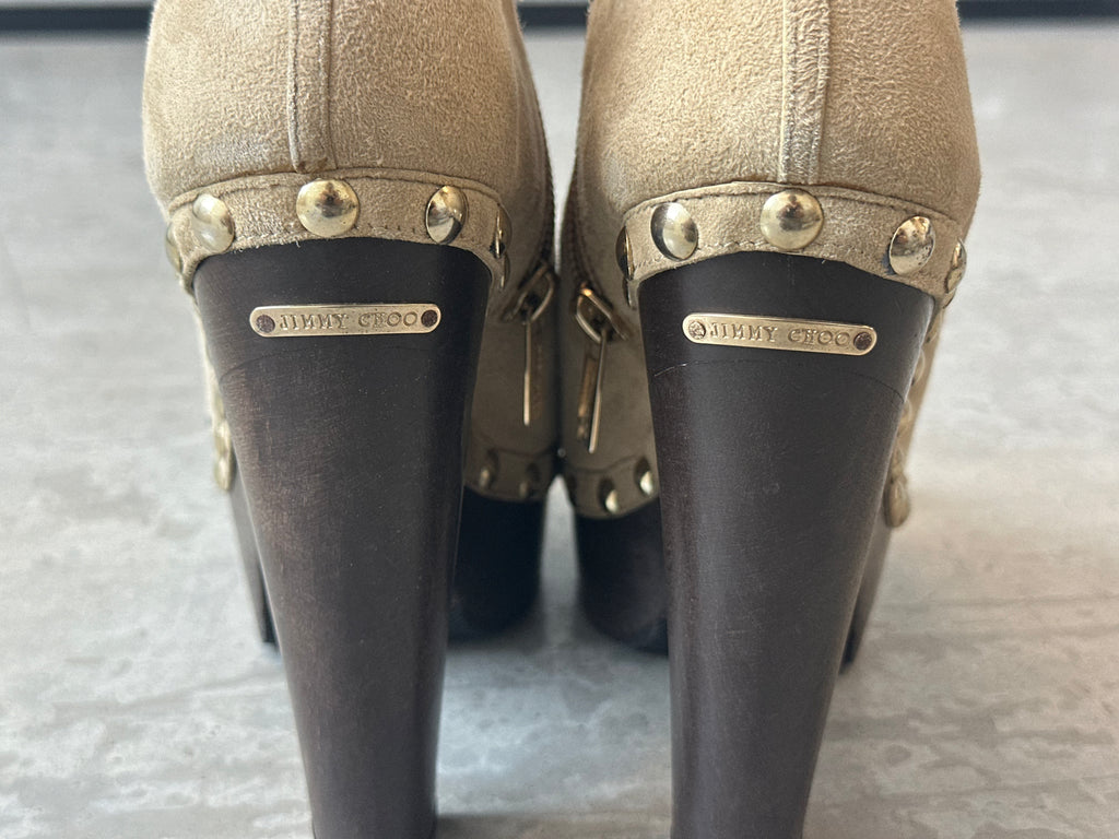 jimmy choo suede clog heels
