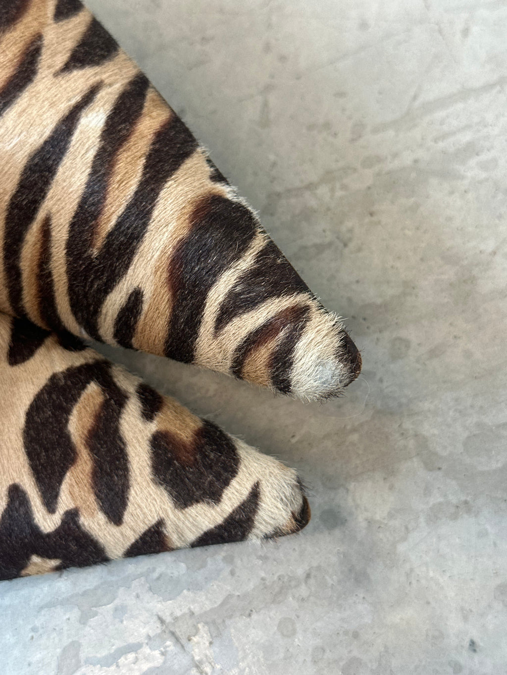 vintage pony hair animal print heels