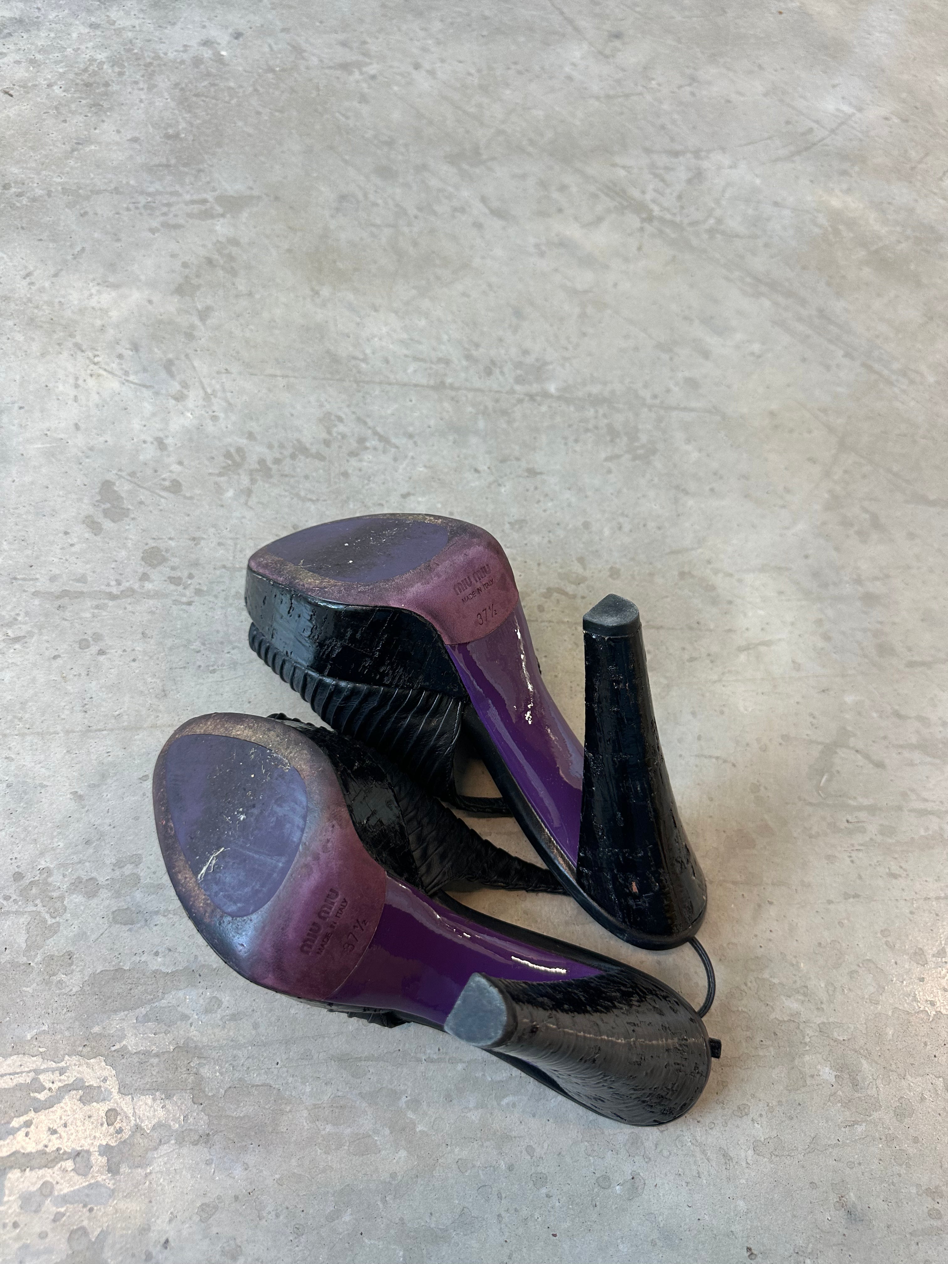 vintage miu miu purple slingback pumps