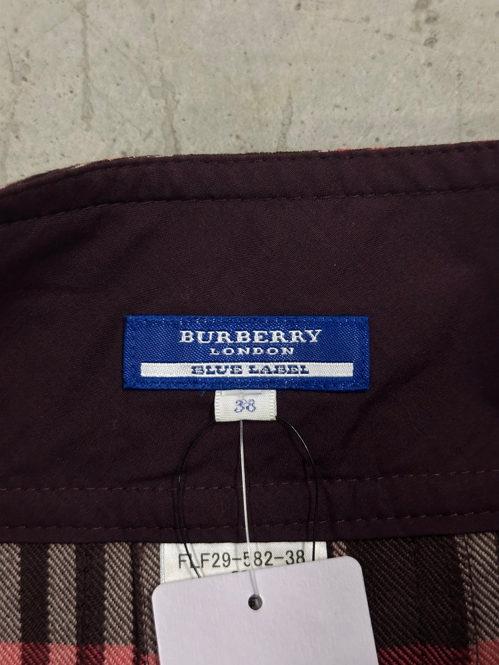 Burberry pink and brown pleated mini skirt