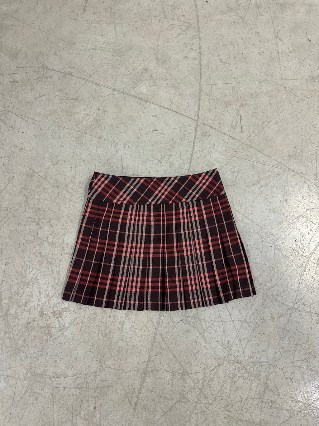 Burberry pink and brown pleated mini skirt