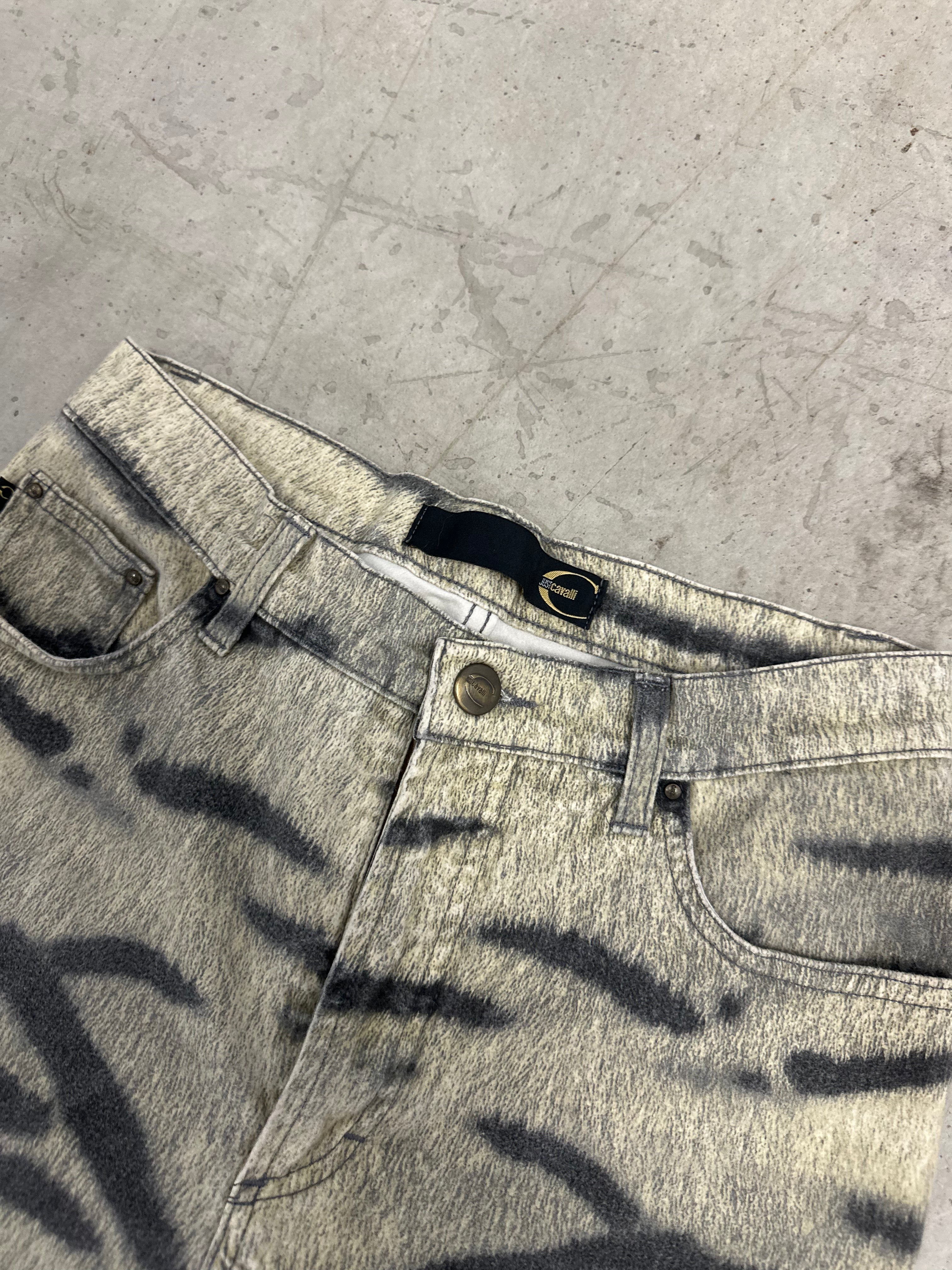 2000s roberto cavalli zebra stripped pants