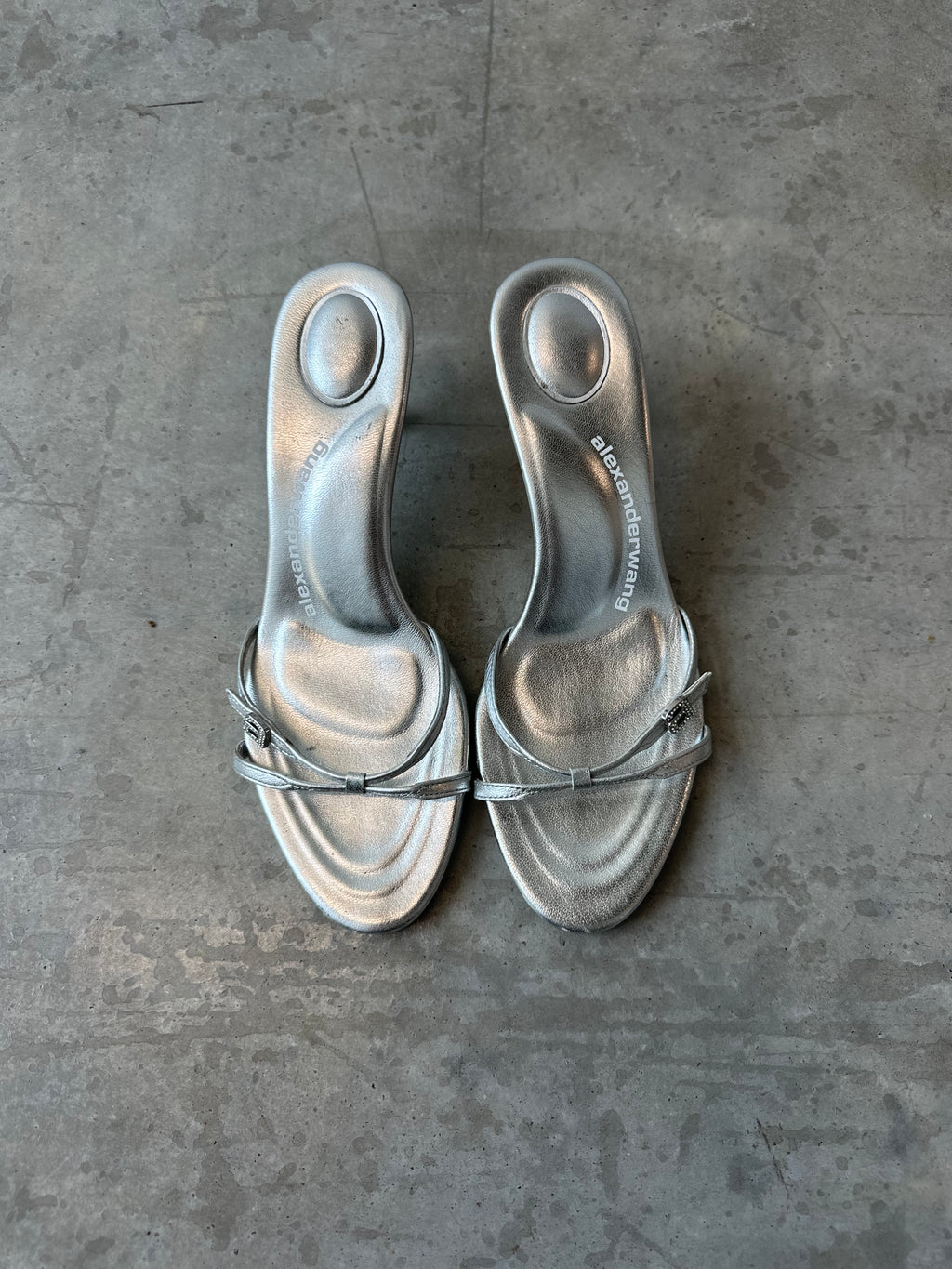 alexander wang silver kitten heels