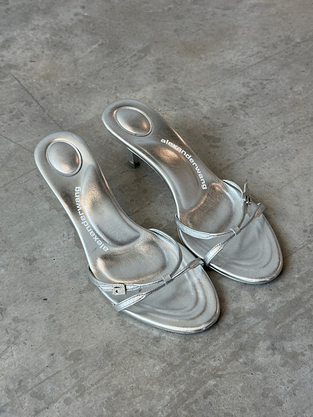 alexander wang silver kitten heels