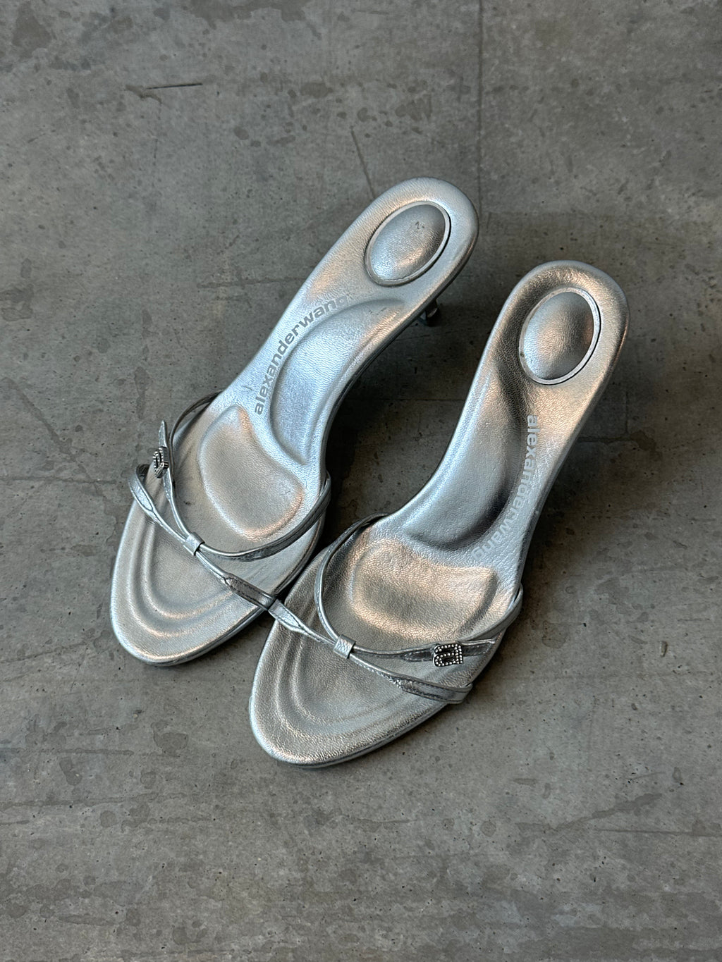 alexander wang silver kitten heels