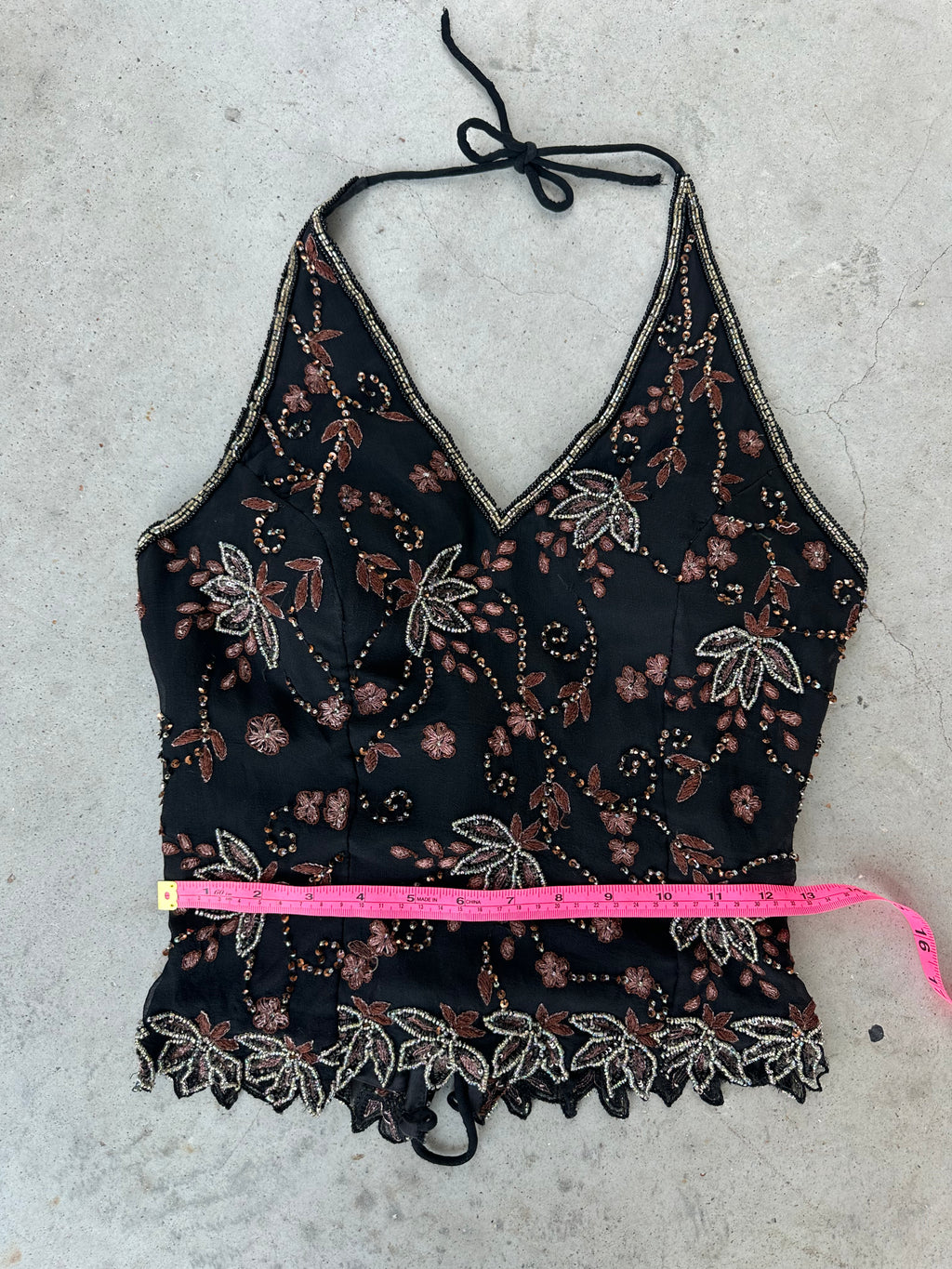 aftershock beaded halter top