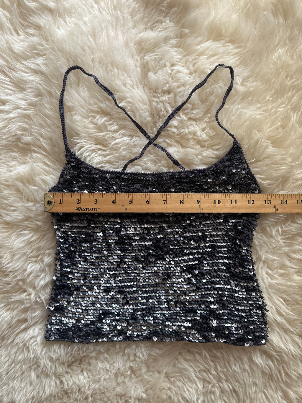 Vintage silver sequin top