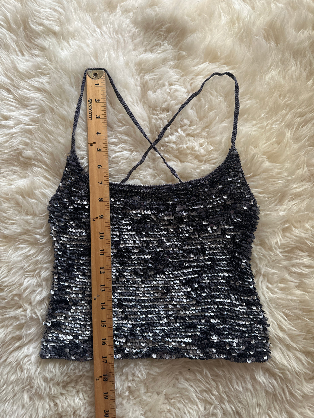 Vintage silver sequin top